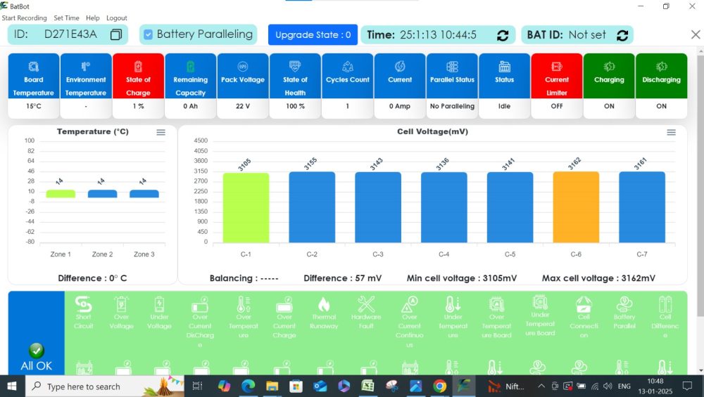 BMS Lithium battery monitoring and controlling software