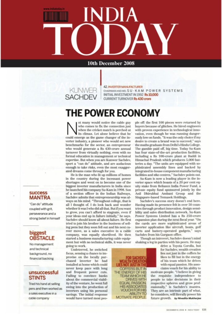 The Power Economy - full article page, India Today, 10 December 2008, page 131
