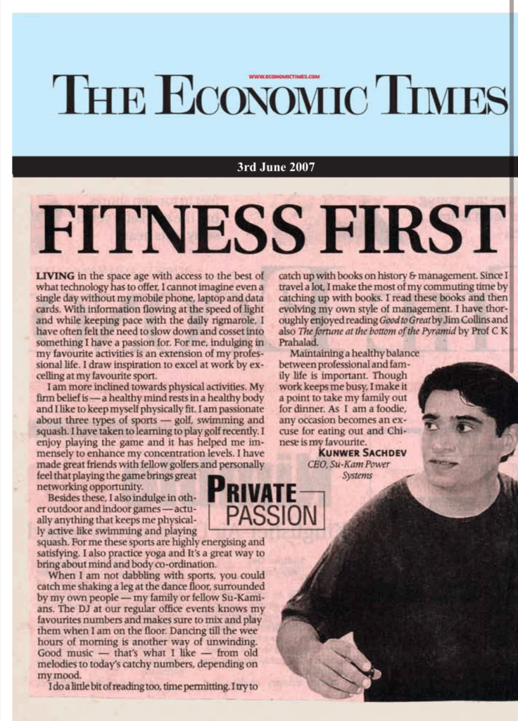 Fitness first Economic Times