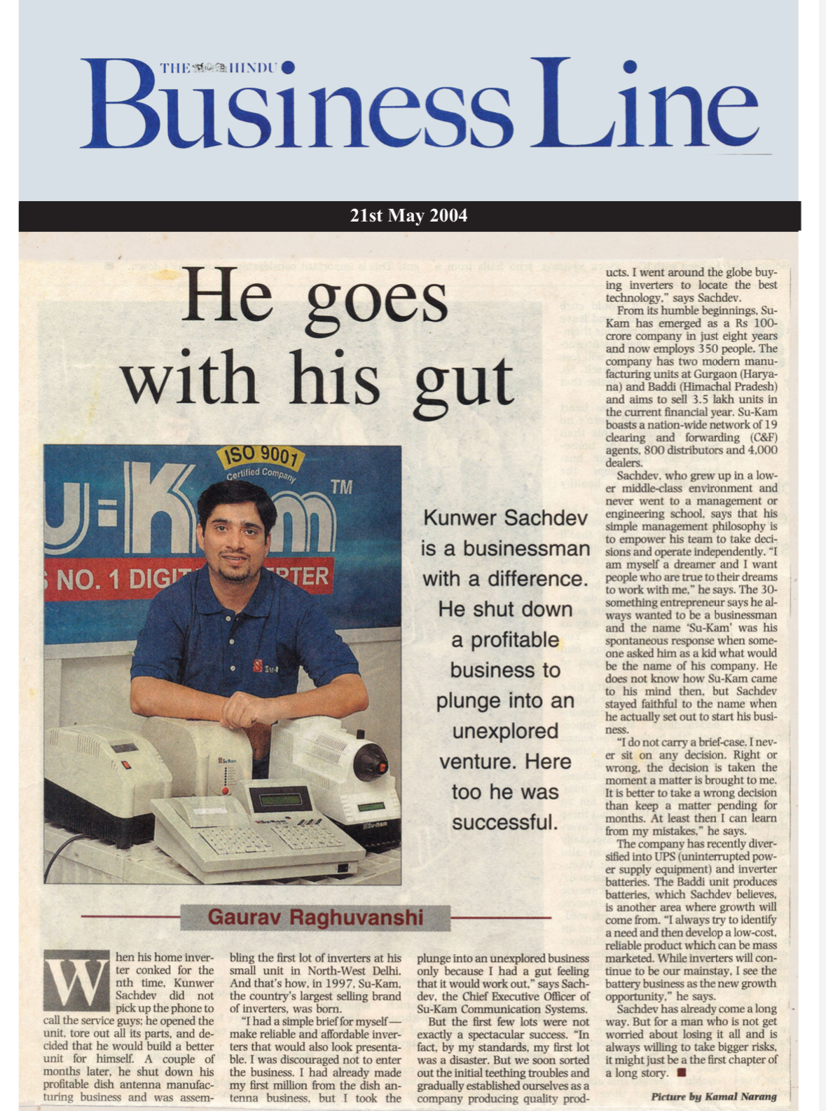 Business Line news about kunwer Sachdev