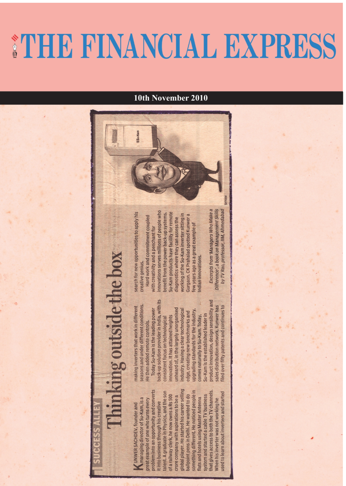 The Financial Express - Thinking Outside the Box
