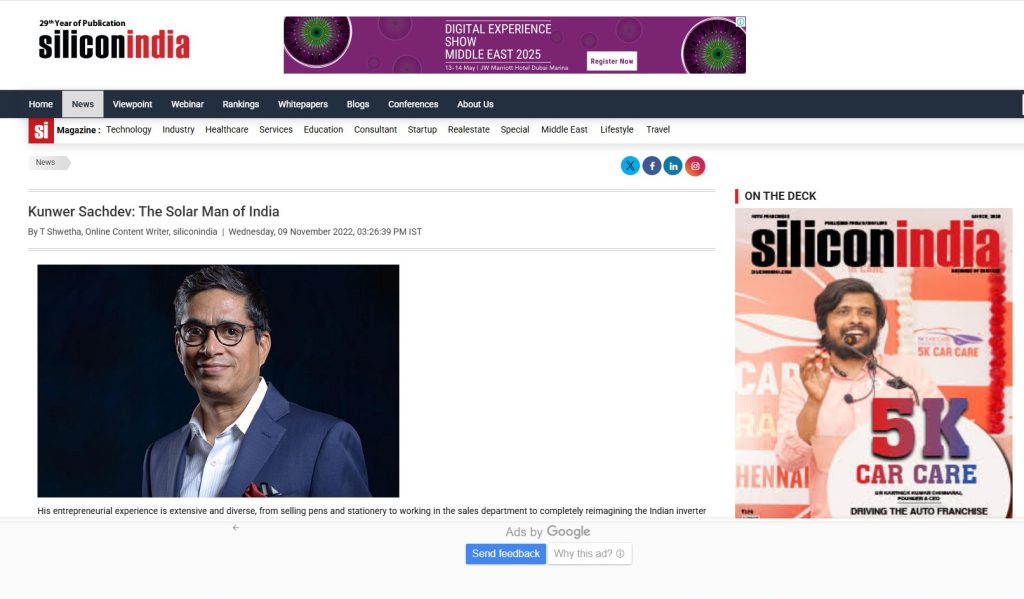 Silicon India news article