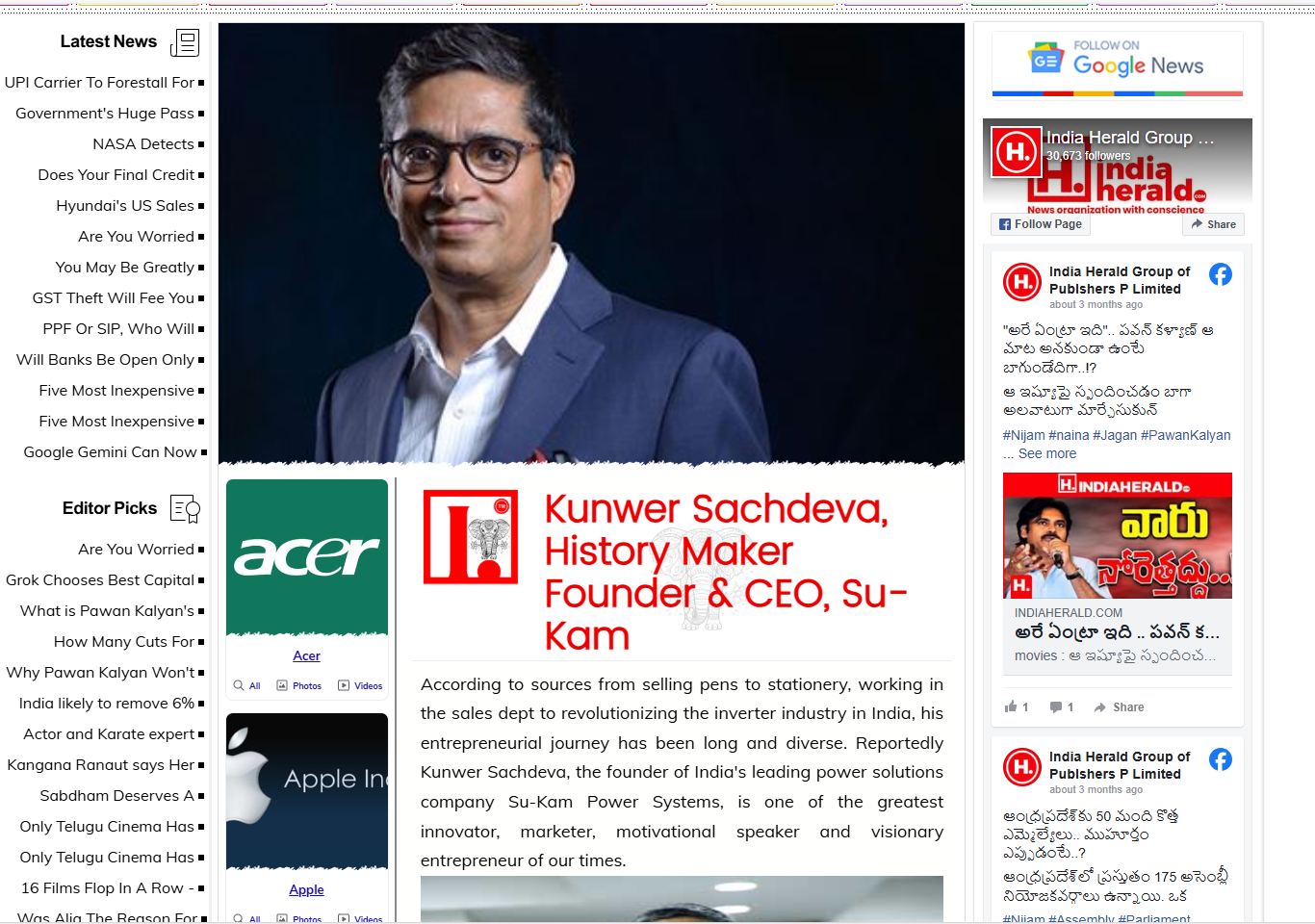 India Herald News cutting