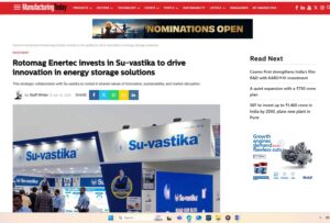 News in Manufacturing India about Su-vastika