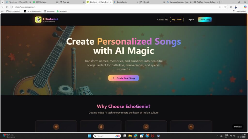 Ai based song and music creation app