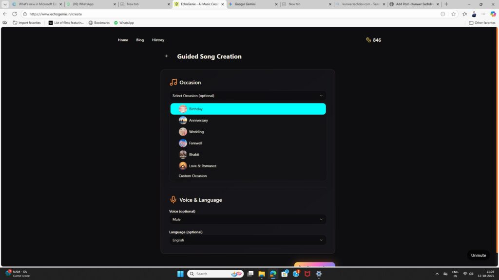 Echogenie AI Song creation app for indian languages