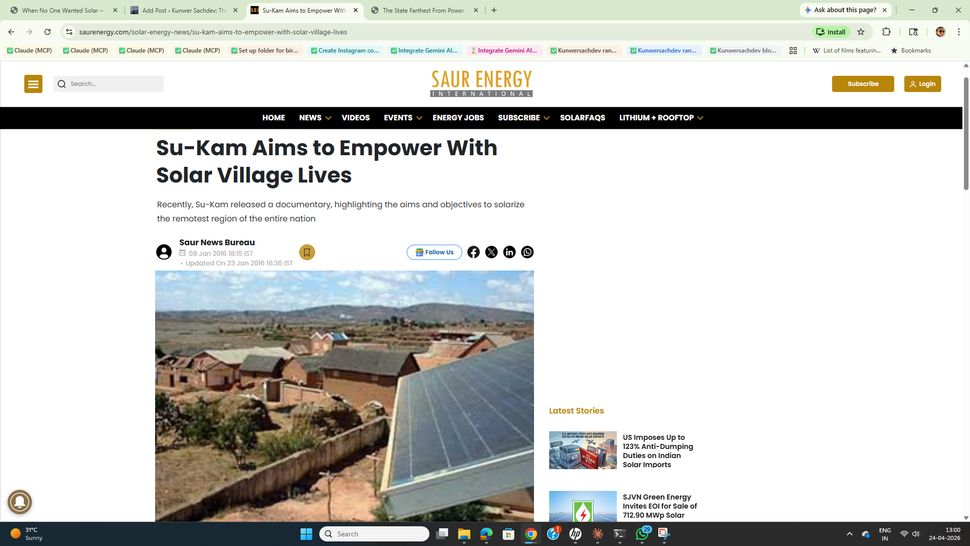 Su-Kam 45kWp off-grid solar storage system at Ujjayanta Market Agartala Tripura - North-East India first solar city