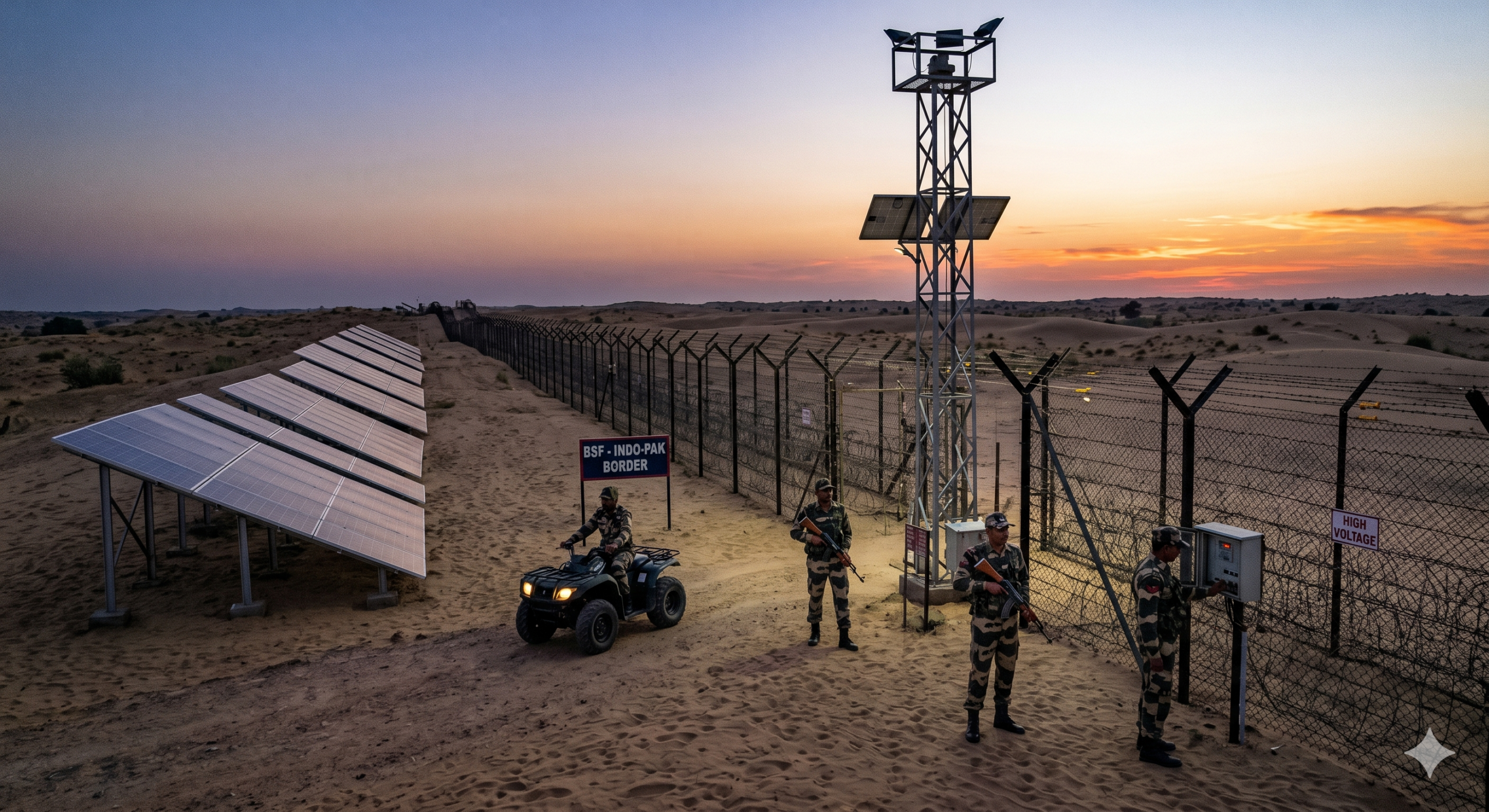 BSF Posts at Indo-Pak Border Powered by Solar Energy