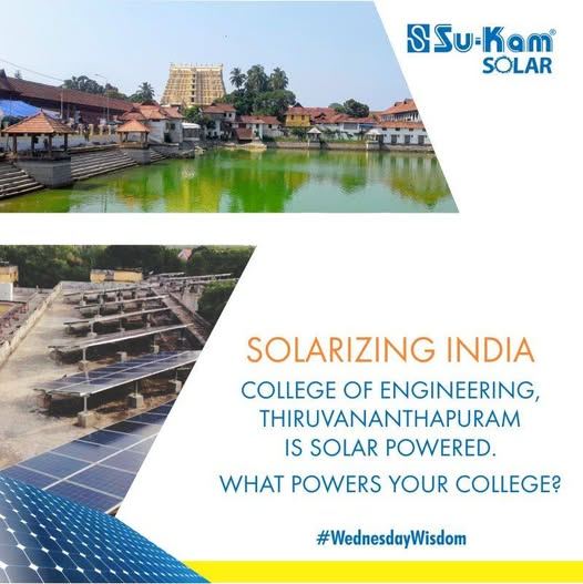 College of Engineering, Thiruvananthapuram Runs on Su-Kam Solar