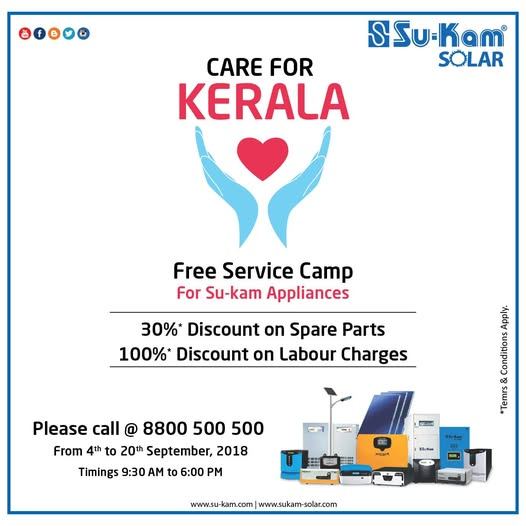 Care for Kerala — Su-Kam’s Free Service Camp After the 2018 Floods