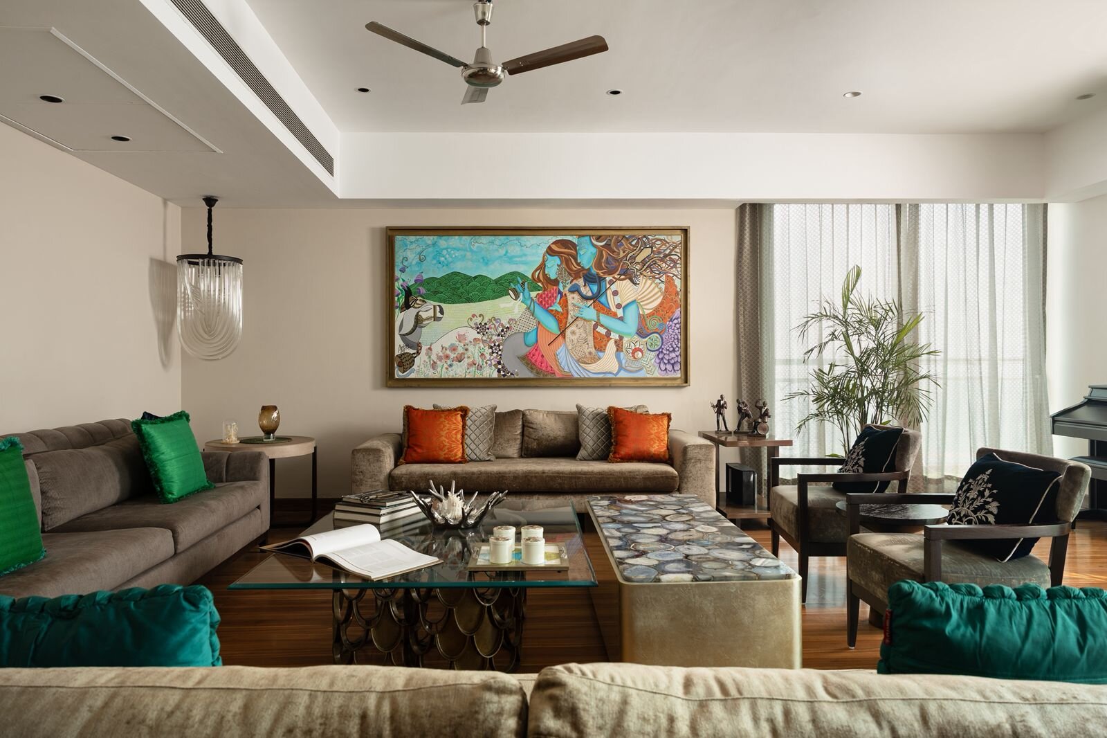 The living room of the home