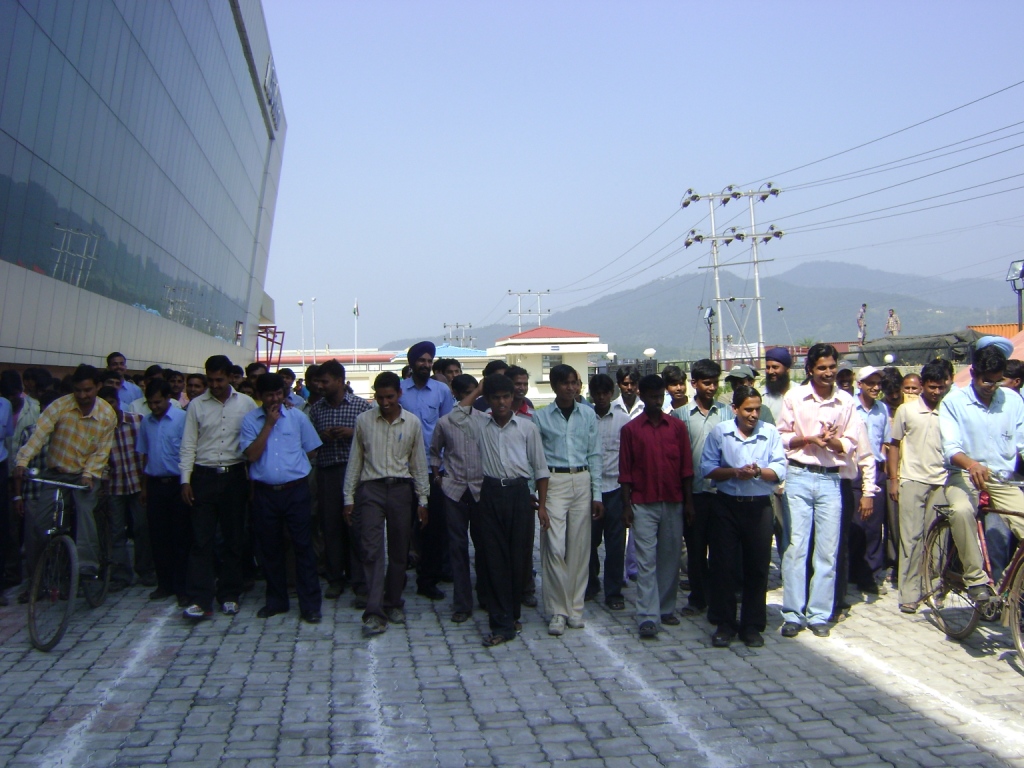 Su-Kam factory workers outside Baddi plant