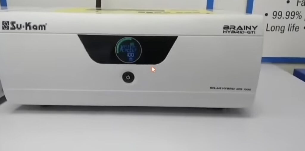 Su-Kam Brainy Hybrid-GTI Solar Hybrid UPS 1000 unit with live LCD front panel