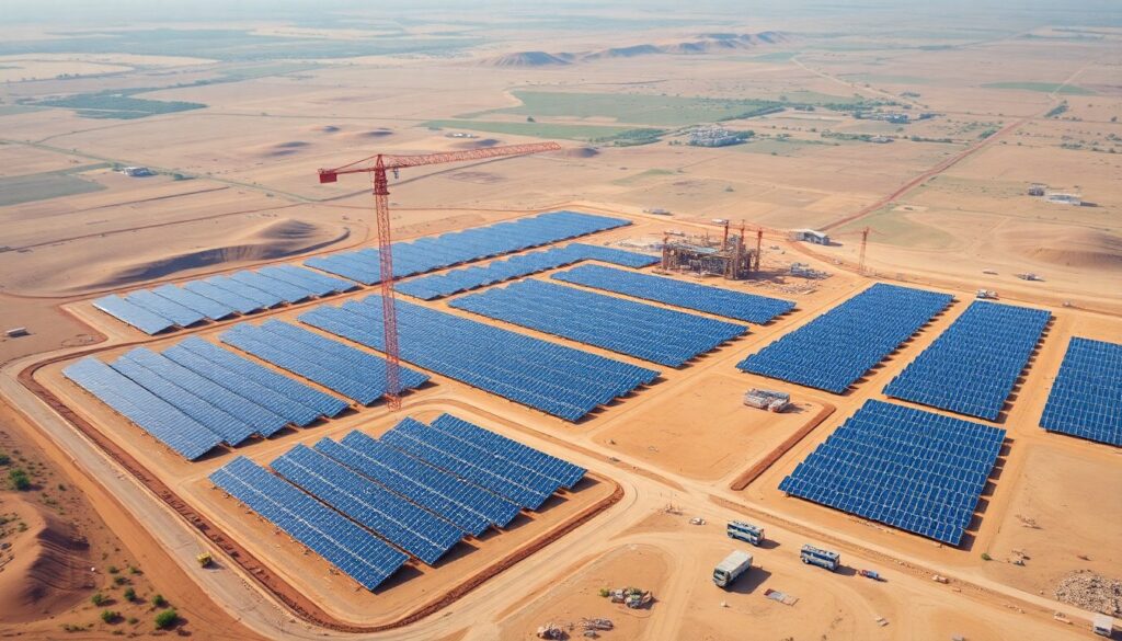 Large-scale solar power plant in India