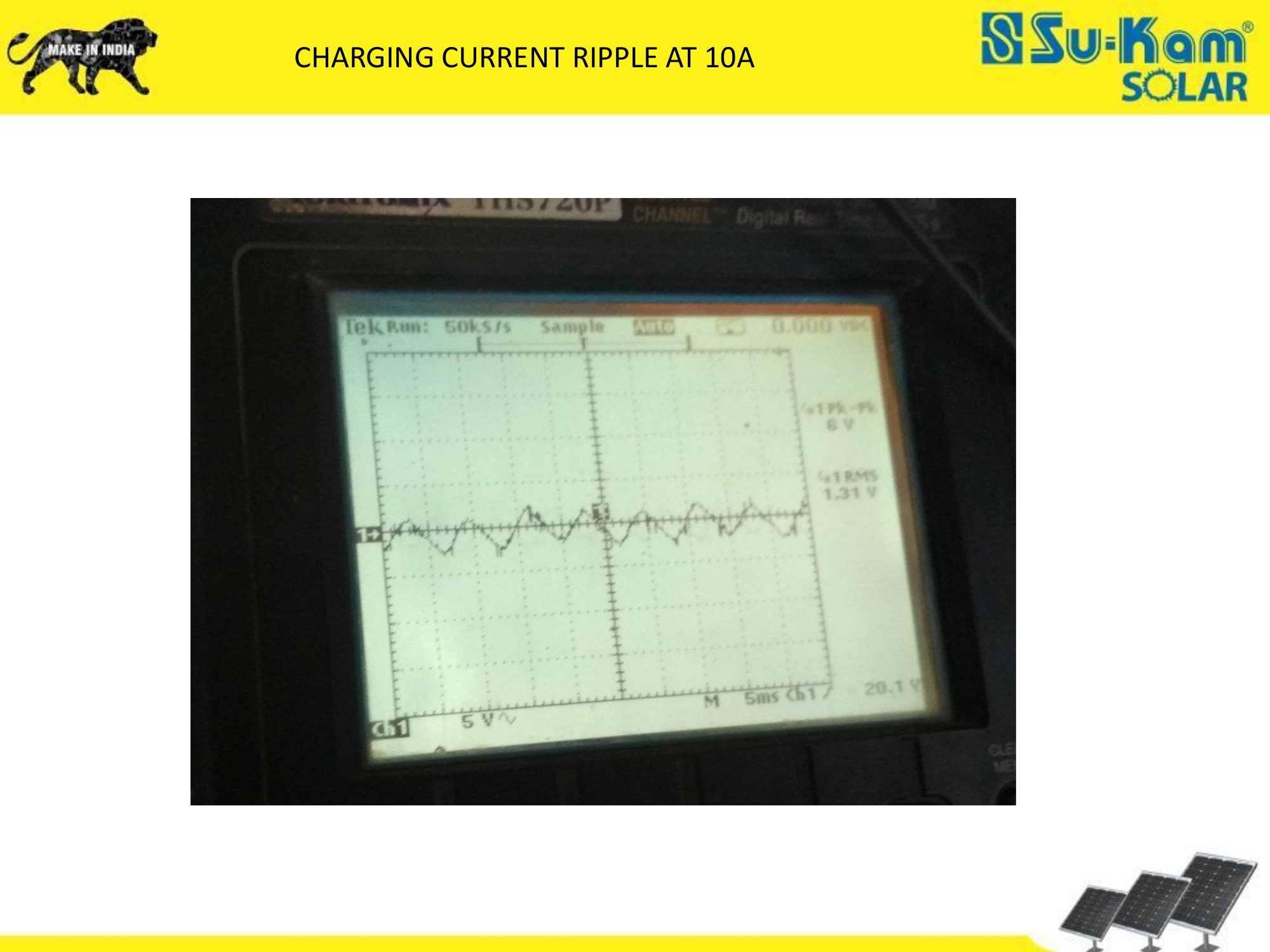 Charging Current Ripple at 10A - Solar Online UPS