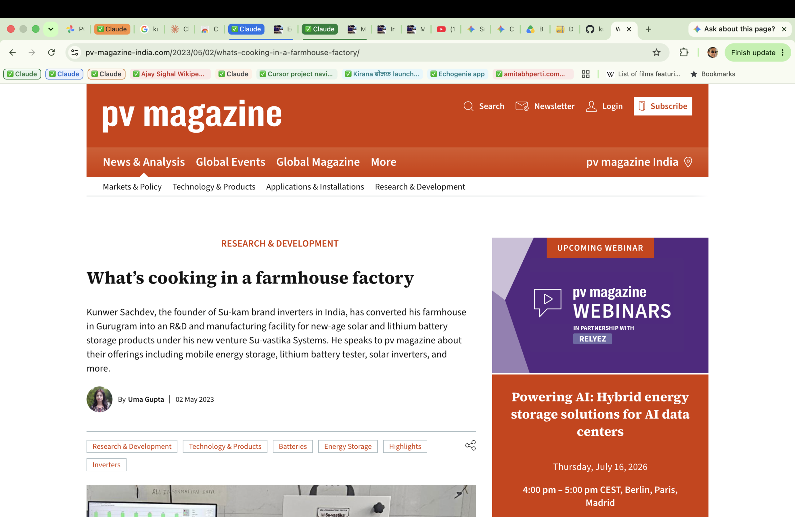 pv magazine India: What is cooking in a farmhouse factory — Su-vastika Systems by Uma Gupta