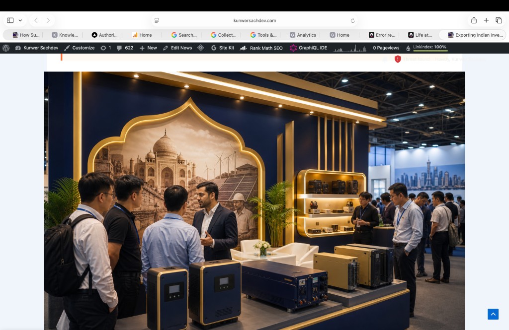 Su-Kam exhibition booth at a China trade fair — Indian inverters on display