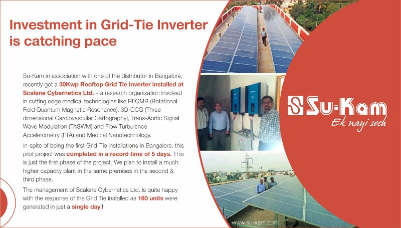 30 kWp rooftop grid-tie installation Bangalore — first in the city, five-day completion