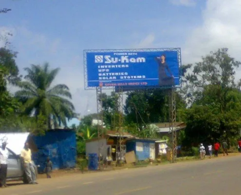 Su-Kam international billboard — inverters, UPS, batteries, solar systems