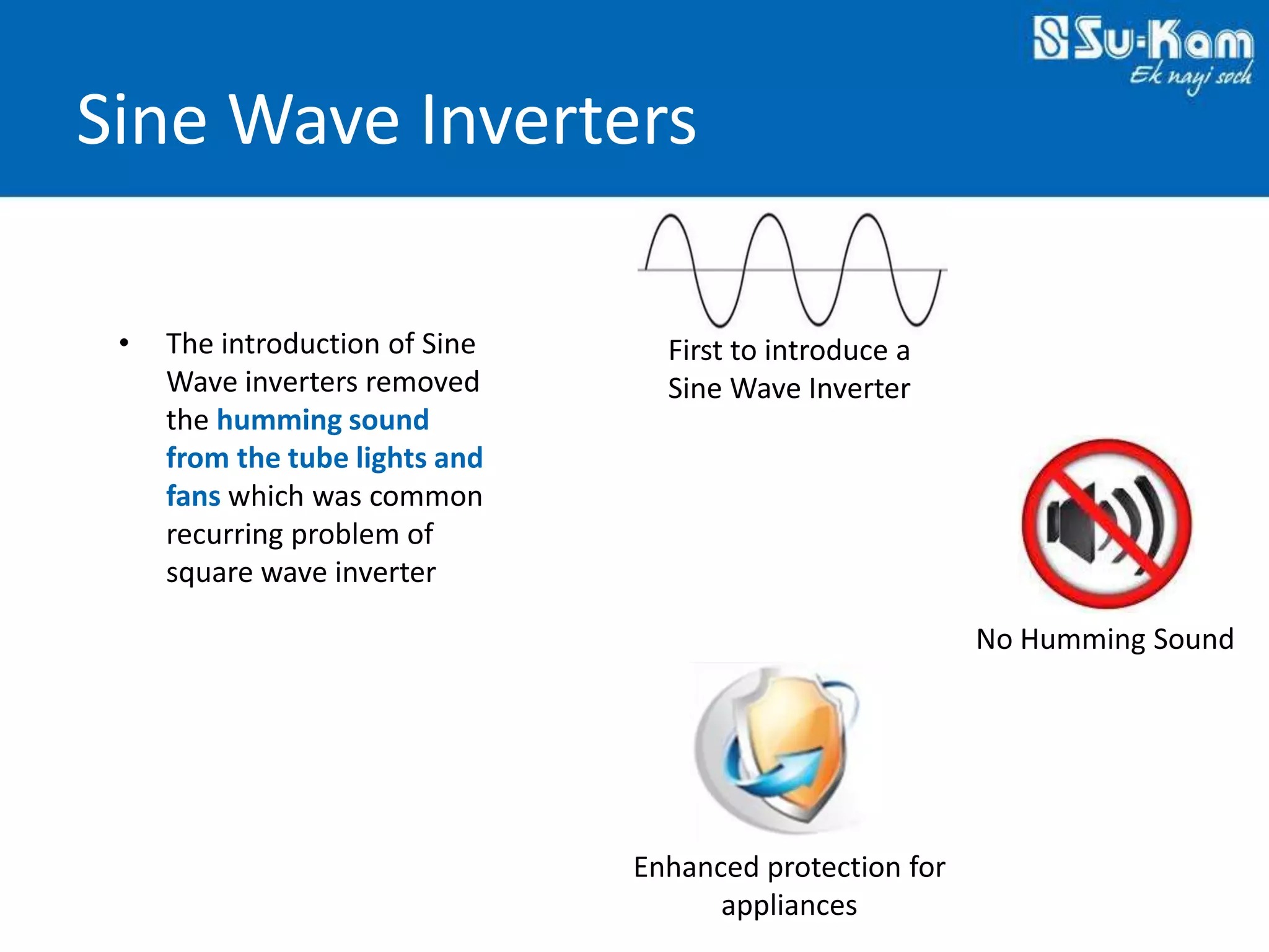 Technovations at Su-Kam 2012 — Slide 13: Pure Sine Wave Inverters
