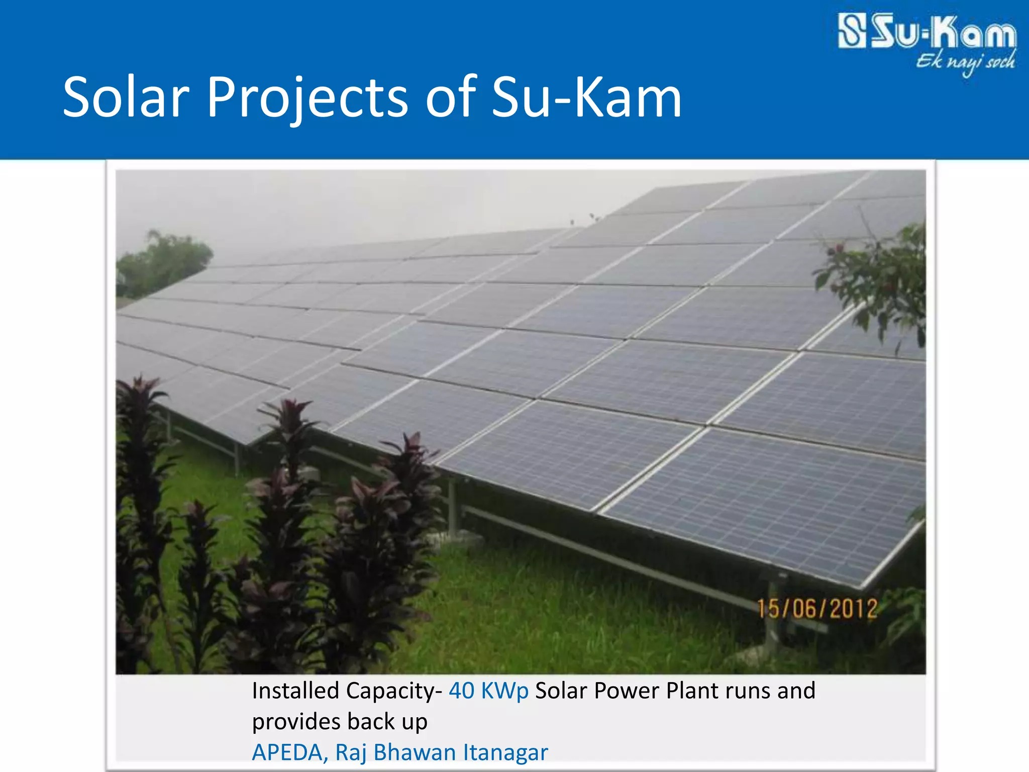 Technovations at Su-Kam 2012 — Slide 42: Defence & Institutional Solar — Reliability Spec