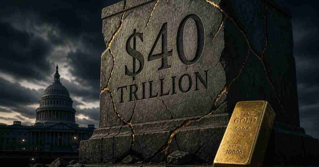 40 trillion debt trap: US debt monument and gold bar — Paper Empire Part 2