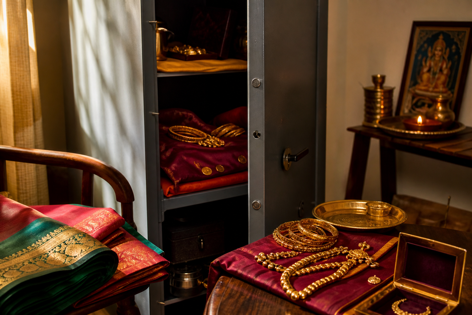 India gold deposit scheme: household gold in an Indian locker and cupboard