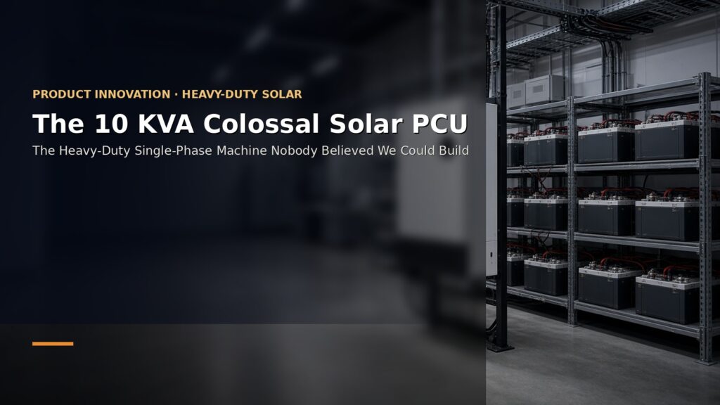 The 10 KVA Colossal Solar PCU — The Heavy-Duty Single-Phase Machine Nobody Believed We Could Build