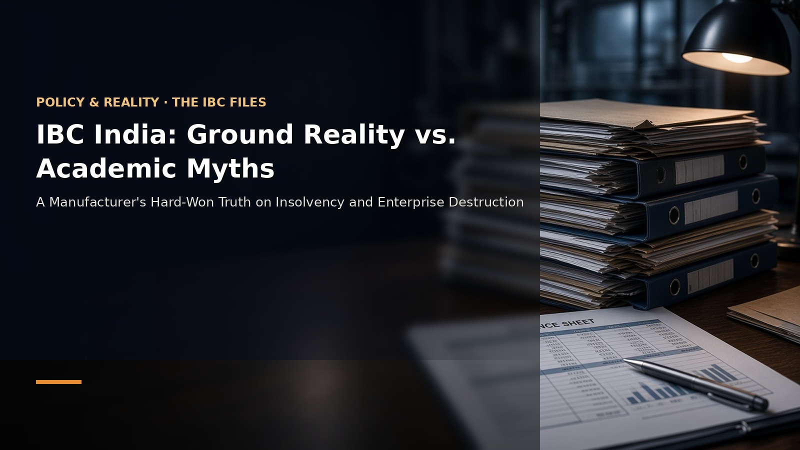 IBC India: Ground Reality vs. Academic Myths — A Manufacturer's Hard-Won Truth on Insolvency and Enterprise Destruction
