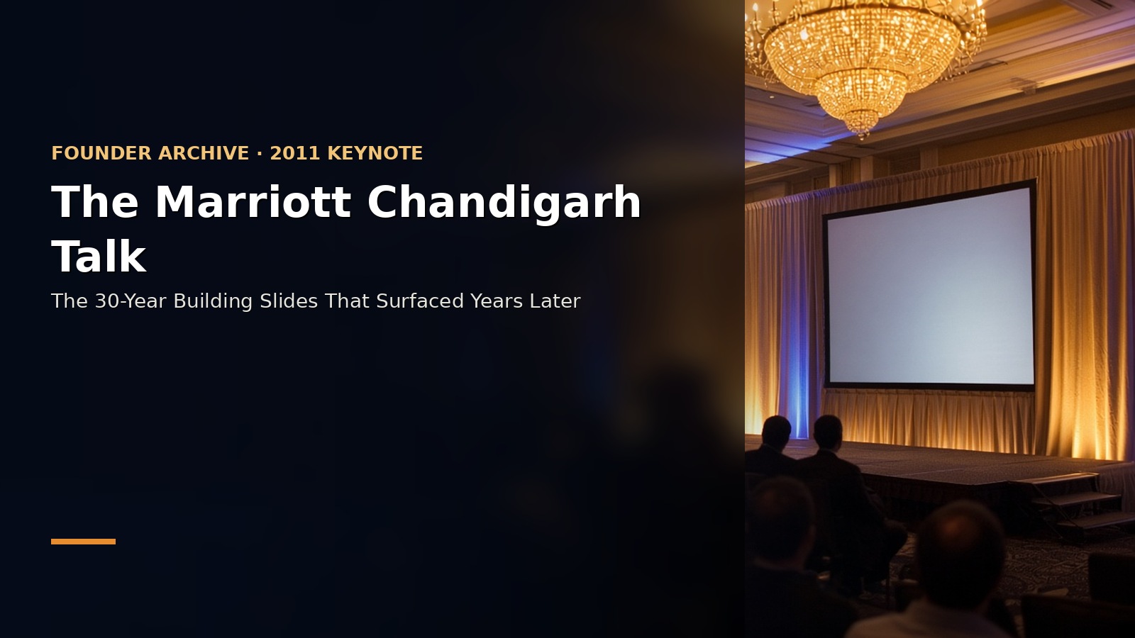 The Marriott Chandigarh Talk — The 30-Year Building Slides That Surfaced Years Later