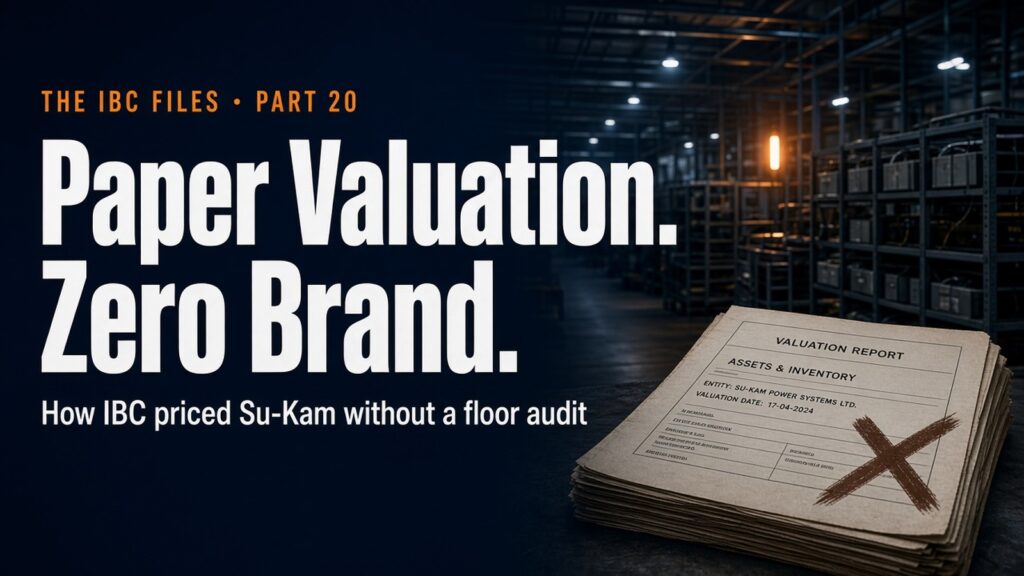 Paper Valuation, Zero Brand — How IBC priced Su-Kam without a floor audit