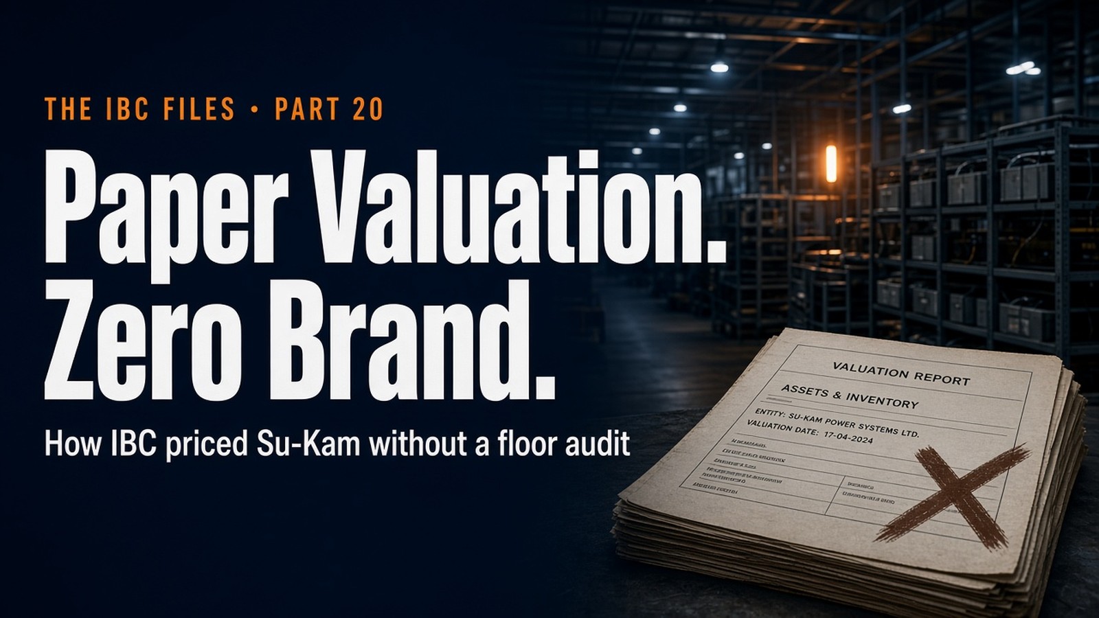 Paper Valuation, Zero Brand — How IBC priced Su-Kam without a floor audit
