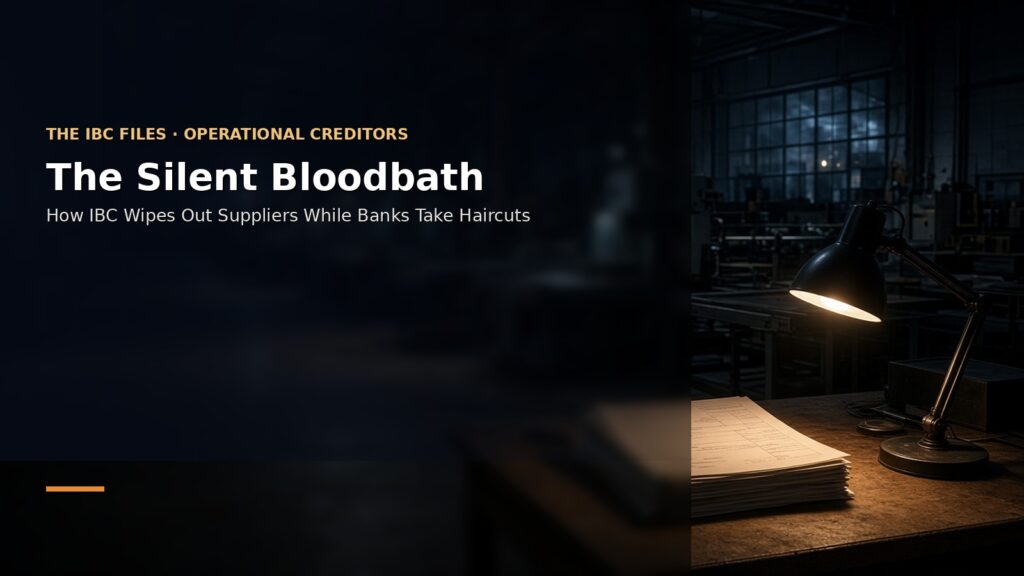 The Silent Bloodbath — How IBC Wipes Out Suppliers While Banks Take Haircuts