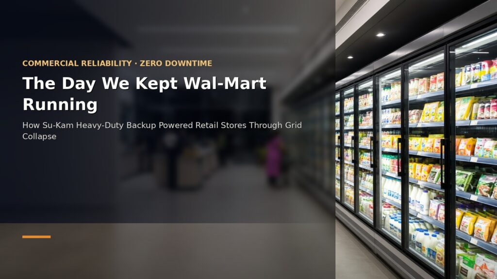 The Day We Kept Wal-Mart Running — How Su-Kam Heavy-Duty Backup Powered Retail Stores Through Grid Collapse