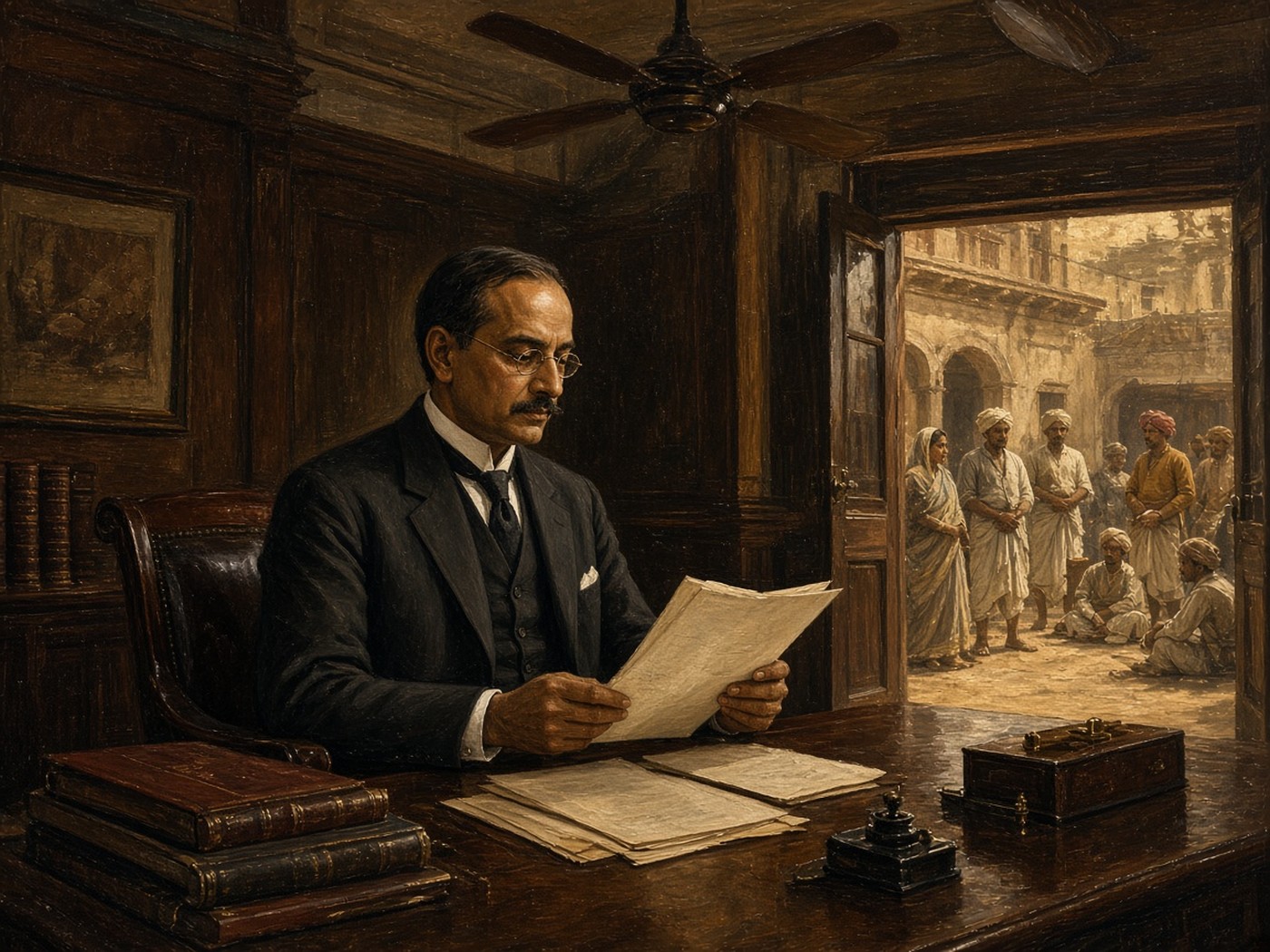 Brown Sahib bureaucracy — colonial club formality versus vernacular India outside