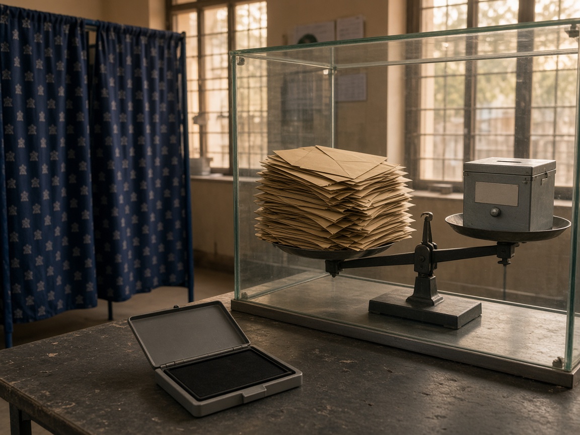 Tilted electoral field — anonymous funding weight against a ballot box