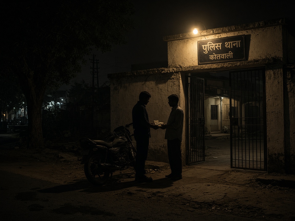 Night outside a thana — informal settlement economy