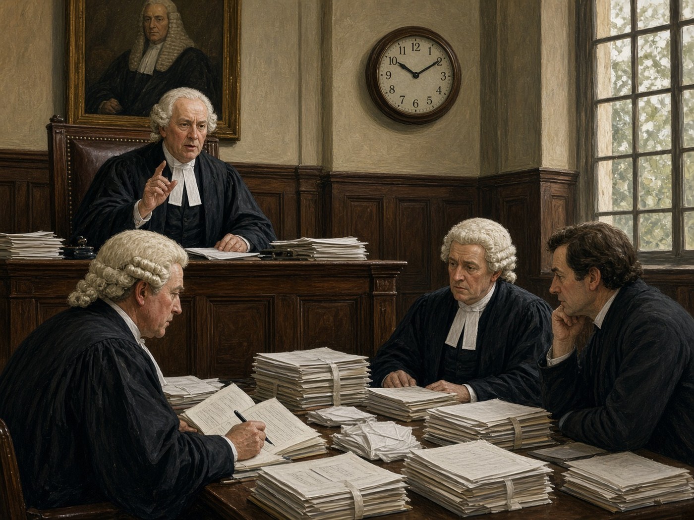 British civil hearing with active case management and orderly process