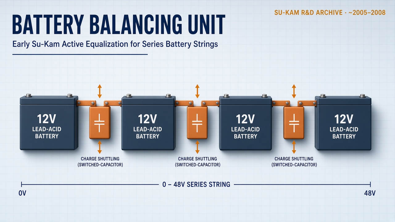 Battery Balancing Unit — Early Su-Kam active equalization for series battery strings