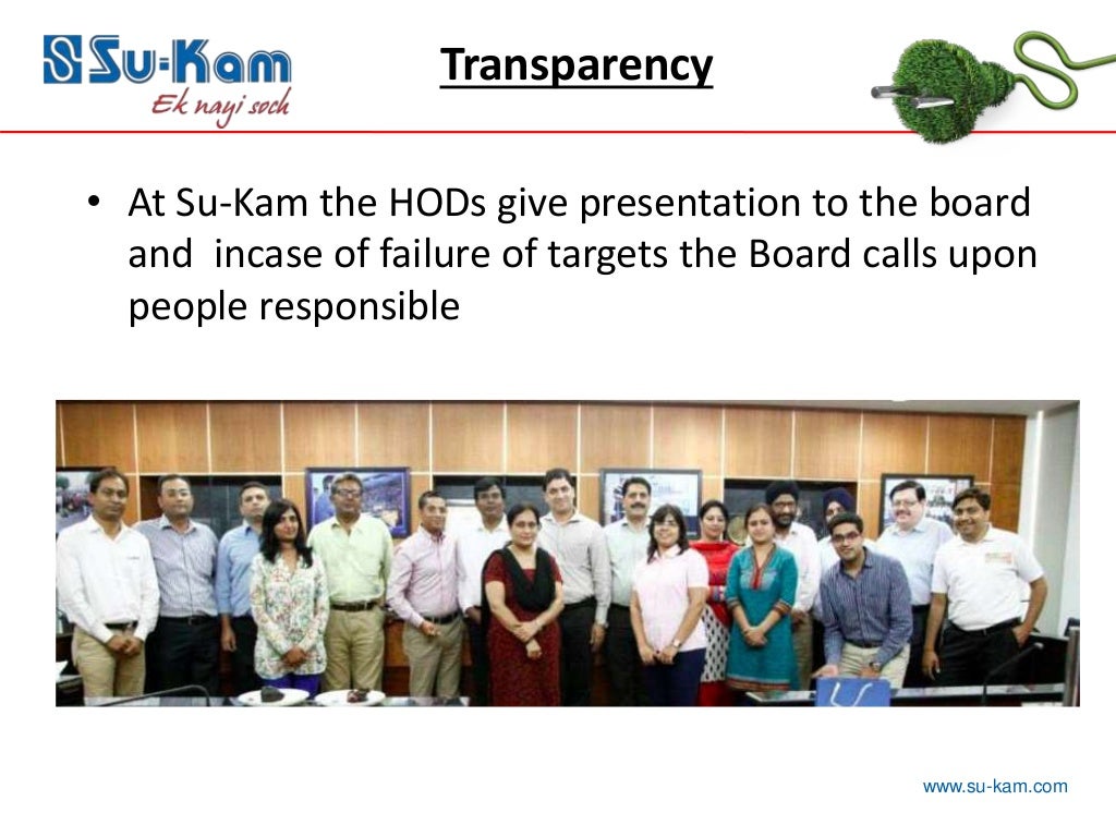 Transparency and board reporting slide