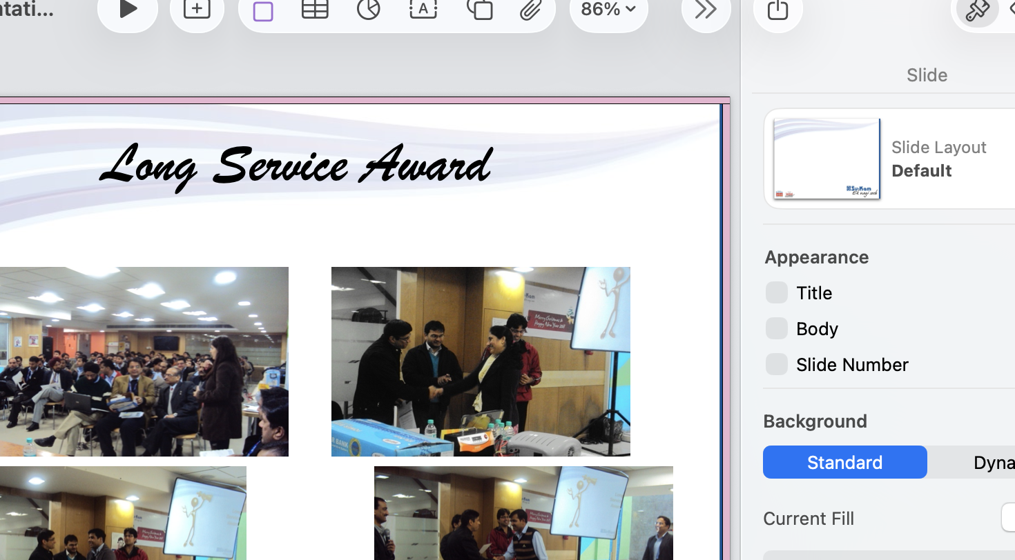 Su-Kam Long Service Award ceremony from 2011 Marriott Chandigarh presentation