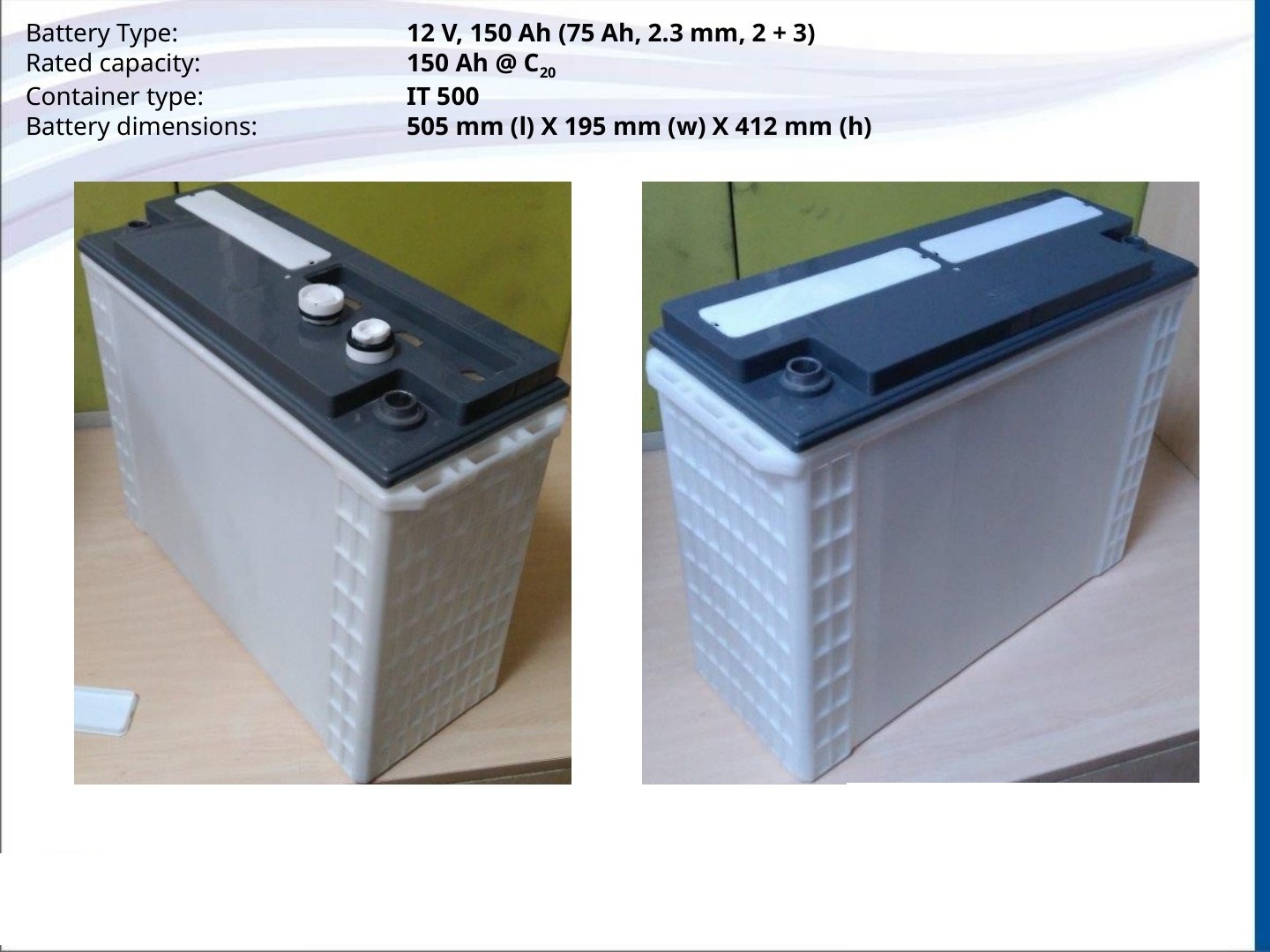 Su-Kam Gel Battery — 12V 150Ah IT 500 container product photos and specifications